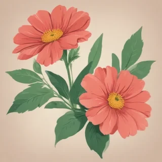 flower, clipart style illustration