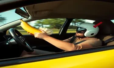 banana split driving a car