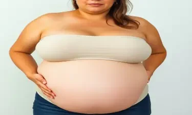 fat round woman giant belly huge breasts