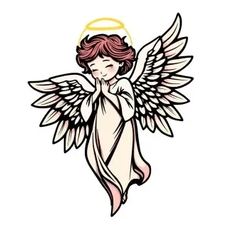Angel, clipart style illustration