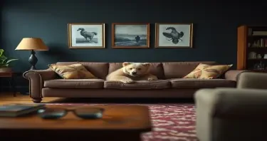 photograph, candid shot, famous randomly couch and randomly finished with randomly bears, center point for bear, Use camera is Canon EOS 5D Mark IV with a Canon EF 24mm f/1. 4L II USM lens, set at aperture f/2. 8 for a depth of field that highlights the furniture clean lines with rich and many detail, randomly color and finished, soft ambient light, studio light setting, ultra realistic, UHD, many details