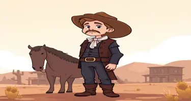 Create a cartoon drawing for a children's book of sheriff Wyatt Earp in Dodge city in 1875yes at age 11 in a prehistoric setting. This is for a children's book so make him cute, innocent and likeable for the reader to look at. https://www.imagiyo.com/images/mxkaz6Y5aJ0P/view