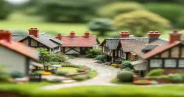 diorama miniatures view of A small English village