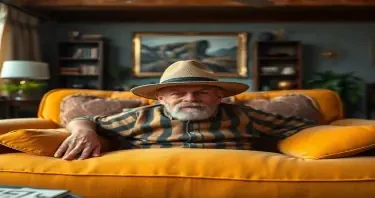 photograph, candid shot, famous randomly couch and randomly finished with randomly opussums, center point for a opussum wearing a hat, Use camera is Canon EOS 5D Mark IV with a Canon EF 24mm f/1. 4L II USM lens, set at aperture f/2. 8 for a depth of field that highlights the furniture clean lines with rich and many detail, randomly color and finished, soft ambient light, studio light setting, ultra realistic, UHD, many details