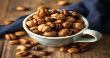 COFFEE CUP FILLED WITH NUTS AND BOLTS