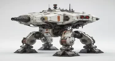 one, ARMD Platform style, Robotch, Soviet, Sci-Fi, on a white background