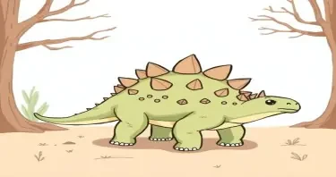 a cartoon drawn Stegosaurus uses to be used in a children's book.