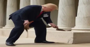 Donald trump wiping his ass on the constitution