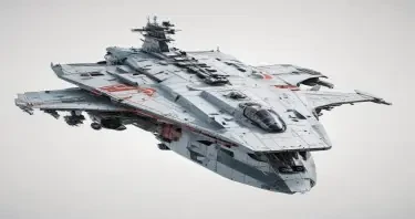 one, Zentraedi style, Soviet, Sci-Fi, space aircraft carrier, on a white background