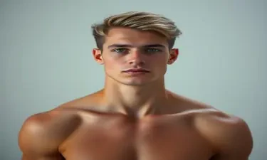 RAW photo, subject, 8K UHD, DSLR, soft lighting, high quality, film grain, Fujifilm XT3, photorealistic image of a young white male, handsome, muscular, fully nude, hyper realism, high detail