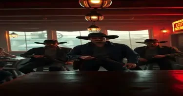 Cowboys in a saloon