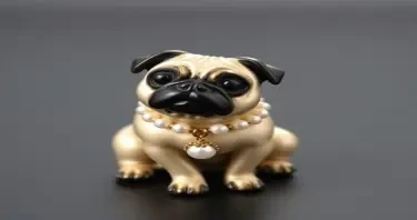 a pearl pug dog trinket