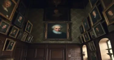 Dozens of noble portraits hang askew, but one (that of a young Hektor’s grandfather) is unmarked by decay and follows the players with its eyes.