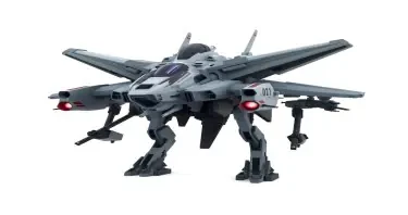 Chinese, Chengdu J-20 style, anime, laterally symmetrical, Macross Valkyrie, Gerwalk Mode, with arms & GU-11 Gun Pod,on a white background. No Multiple cockpits, no deformed legs