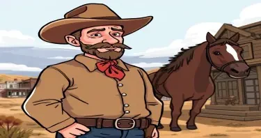 Create a cartoon drawing of sheriff Wyatt Earp in Dodge city in 1875