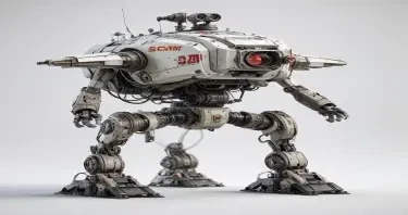 one, ARMD Platform style, Robotch, Soviet, Sci-Fi, on a white background