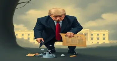 Donald trump pissing on the constitution