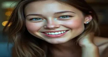 Beautiful girl with sexy face smiling