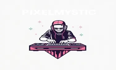 A logo for a DJ named Pixelmystic