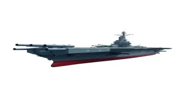 one, Soviet, Sci-Fi, Space aircraft carrier, battleship gun turrets, on a white background