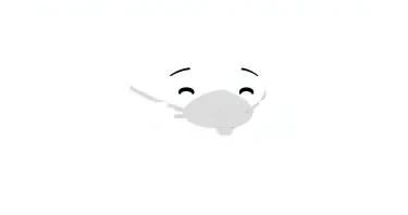 minimalist 3d white-on-white cartoon character putting on oxygen mask no facial features and no elaboration or detail. transparent background