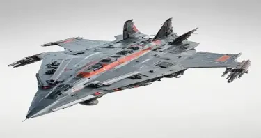 one, Zentraedi style, Soviet, Sci-Fi, space aircraft carrier, on a white background