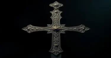 intricate roman sword cross
