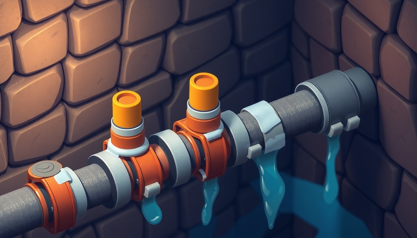 A Pipeline with leaks, the leaks are fixed with multiple corks and plasters
