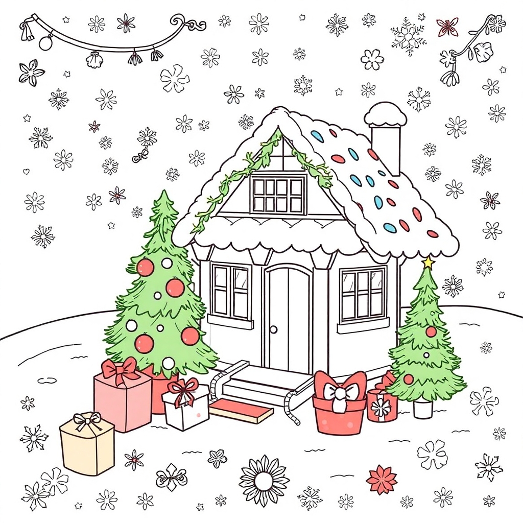 Coloring book holiday with many details